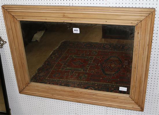 A stripped pine frame mirror(-)